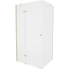 Mexen Roma hinged shower enclosure 90 x 80 cm, transparent, gold - 854-090-080-50-00