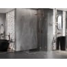 Mexen Lunar right-hand hinged shower enclosure 85 x 70 cm, transparent, brushed copper - 834-085-070-65-00-P