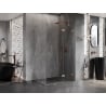 Mexen Lunar right-hand hinged shower enclosure 85 x 70 cm, transparent, brushed copper - 834-085-070-65-00-P