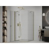 Mexen Roma pivot shower enclosure 90 x 100 cm, transparent, gold - 854-090-100-50-00