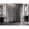 Mexen Lunar right hinged shower enclosure 95 x 70 cm, transparent, brushed copper - 834-095-070-65-00-P