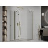 Mexen Roma hinged shower cubicle 100 x 70 cm, Transparent, Gold - 854-100-070-50-00