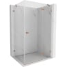 Mexen Lunar right hinged shower enclosure 85 x 80 cm, transparent, brushed copper - 834-085-080-65-00-P