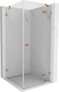 Mexen Lunar Right-Hinged Shower Enclosure 90 x 90 cm, Transparent, Brushed Copper - 834-090-090-65-00-P