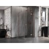 Mexen Lunar shower enclosure right-hinged 90 x 90 cm, transparent, brushed copper - 834-090-090-65-00-P