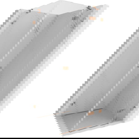 Mexen Lunar right hinged shower cabin 100 x 100 cm, transparent, brushed copper - 834-100-100-65-00-P