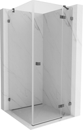 Mexen Lunar right-hinged shower enclosure 70 x 70 cm, transparent, brushed gun gray - 834-070-070-66-00-P