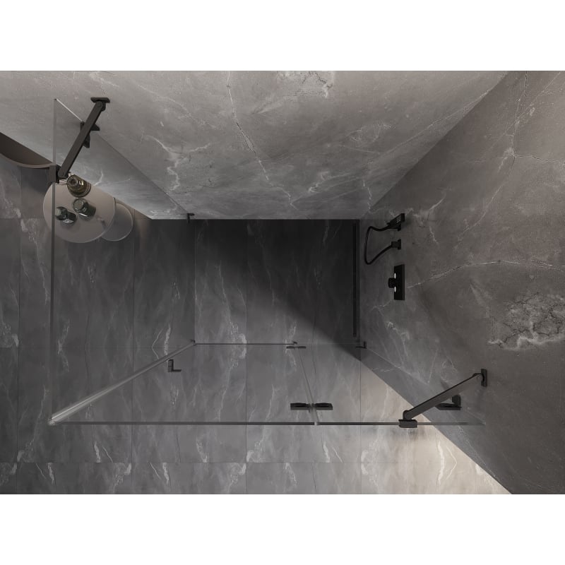 Mexen Lunar right-opening shower cabin 95 x 90 cm, transparent, brushed gun gray - 834-095-090-66-00-P