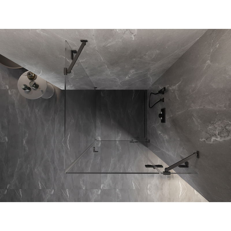 Mexen Lunar right-hinged shower cabin 100 x 100 cm, transparent, brushed gun gray - 834-100-100-66-00-P