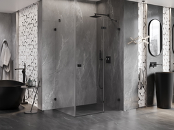 Mexen Lunar Shower Enclosure Hinged Right 100 x 70 cm, Transparent, Black - 834-100-070-70-00-P