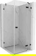 Mexen Lunar right hinged shower cabin 90 x 90 cm, transparent, black - 834-090-090-70-00-P