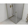 Mexen Roma pivot shower enclosure 120 x 90 cm, transparent, gold - 854-120-090-50-00
