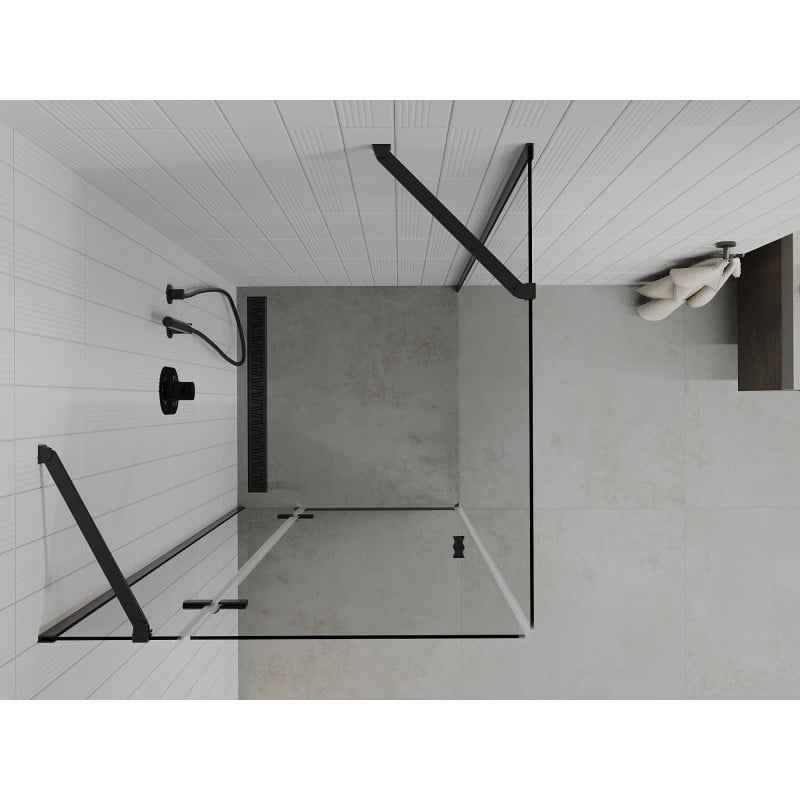 Mexen Roma pivot shower enclosure 70 x 70 cm, transparent, black - 854-070-070-70-00
