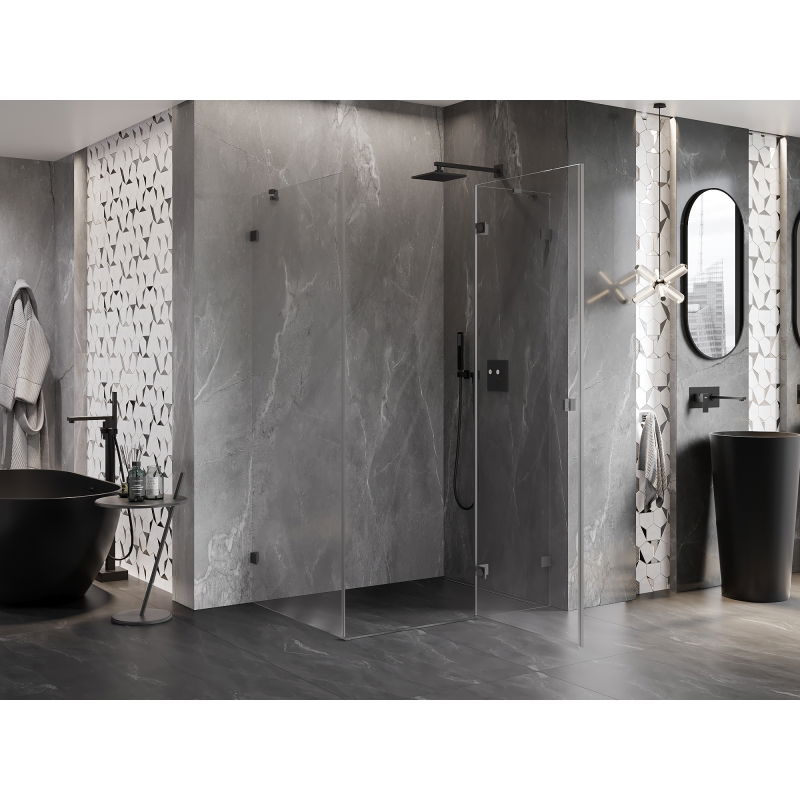 Mexen Lunar right hinged shower enclosure 85 x 80 cm, transparent, gun metal - 834-085-080-95-00-P