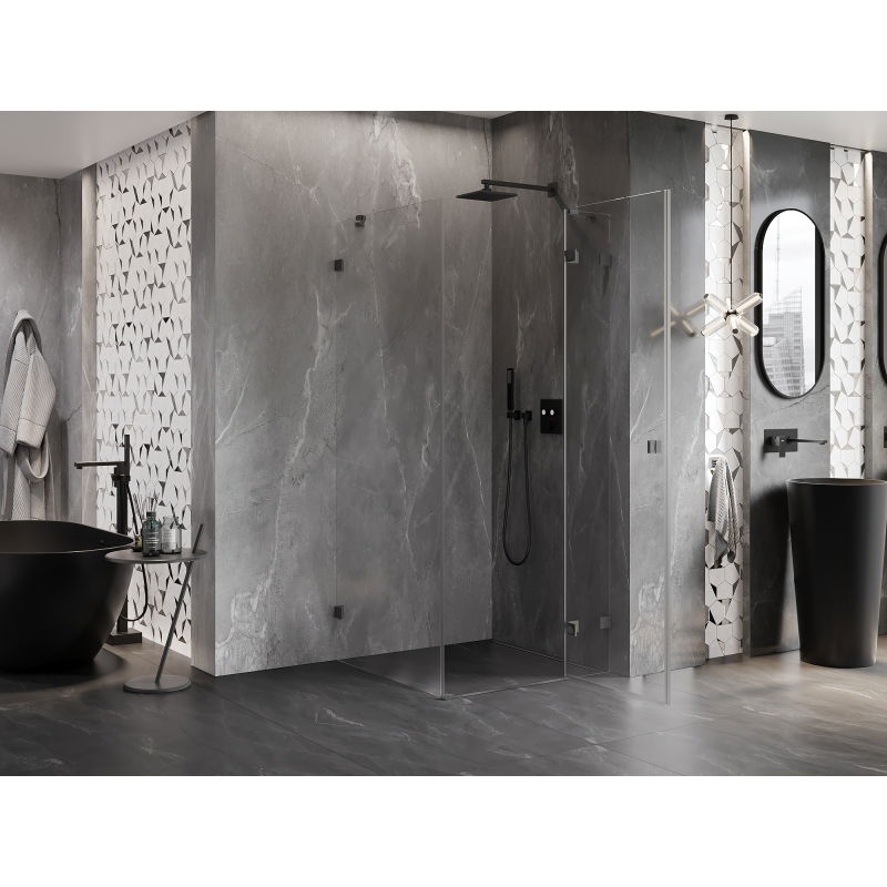 Mexen Lunar right-hinged shower cabin 90 x 90 cm, transparent, gun metal - 834-090-090-95-00-P