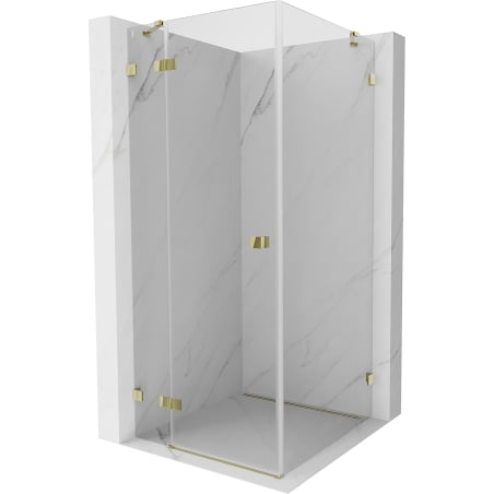 Mexen Lunar shower enclosure hinged left 80 x 80 cm, transparent, gold - 834-080-080-50-00-L
