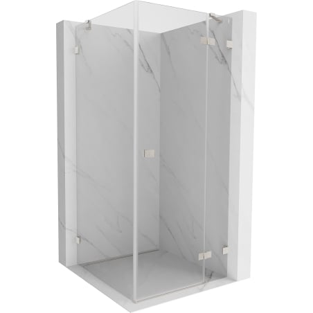 Mexen Lunar Shower Enclosure Right Hinged 70 x 70 cm, Transparent, Brushed Nickel - 834-070-070-97-00-P