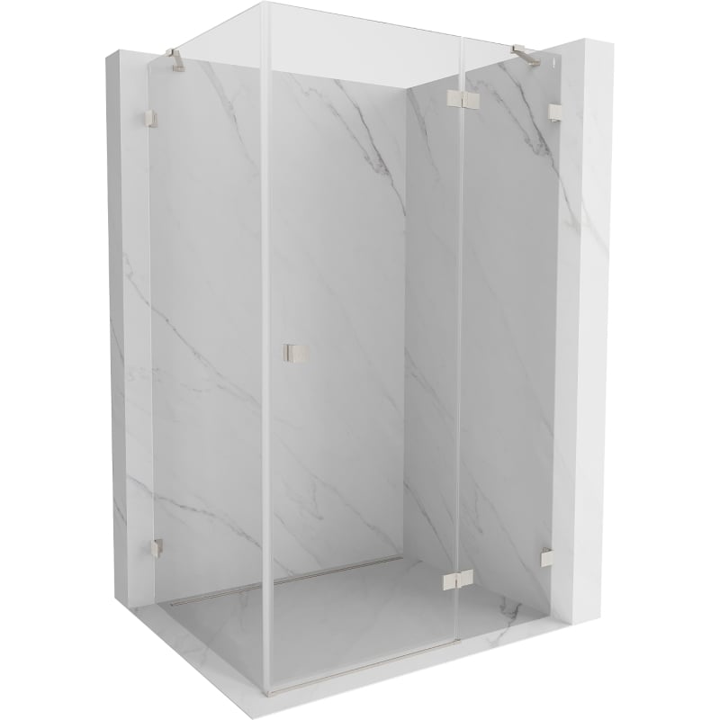 Mexen Lunar right swing shower enclosure 85 x 70 cm, transparent, brushed nickel - 834-085-070-97-00-P