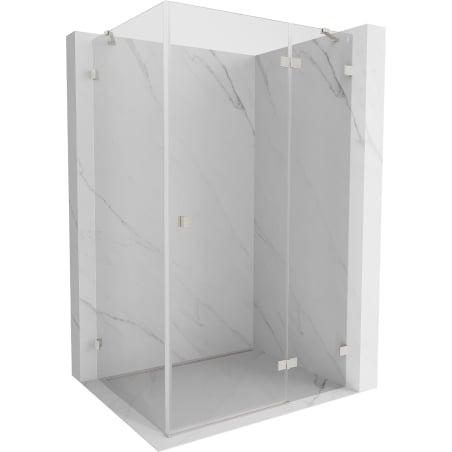 Mexen Lunar right swing shower enclosure 85 x 70 cm, transparent, brushed nickel - 834-085-070-97-00-P