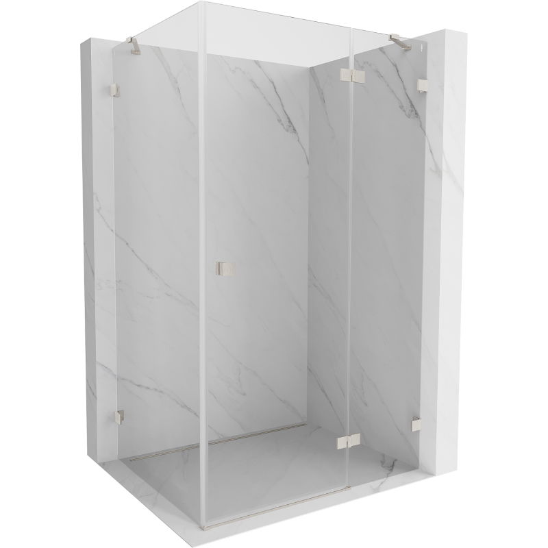 Mexen Lunar Right Swing Shower Enclosure 95 x 70 cm, Transparent, Brushed Nickel - 834-095-070-97-00-P