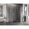 Mexen Lunar right hinged shower enclosure 100 x 70 cm, transparent, brushed nickel - 834-100-070-97-00-P