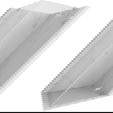 Mexen Lunar right-hand hinged shower enclosure 85 x 80 cm, transparent, brushed nickel - 834-085-080-97-00-P