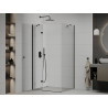 Mexen Roma swing shower enclosure 80 x 100 cm, transparent, black - 854-080-100-70-00