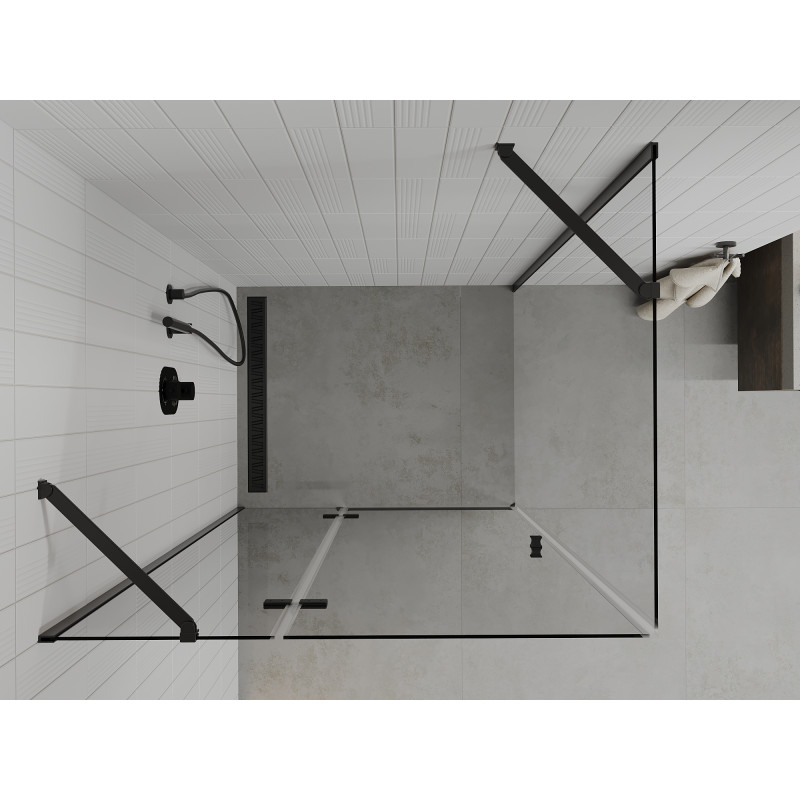 Mexen Roma pivot shower cabin 80 x 110 cm, transparent, black - 854-080-110-70-00