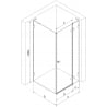 Mexen Lunar L shower enclosure hinged right 100 x 70 cm, transparent, gun metal - 834L-100-070-95-00-P