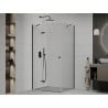 Mexen Roma hinged shower cubicle 100 x 80 cm, Transparent, Black - 854-100-080-70-00