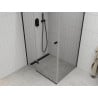 Mexen Roma hinged shower cubicle 100 x 80 cm, Transparent, Black - 854-100-080-70-00