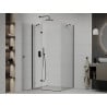 Mexen Roma pivot shower enclosure 100 x 90 cm, transparent, black - 854-100-090-70-00