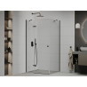 Mexen Roma pivot shower enclosure 120 x 70 cm, transparent, black - 854-120-070-70-00