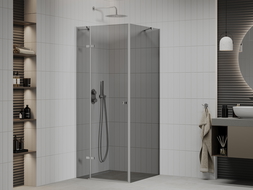 Mexen Roma hinged shower cubicle 70 x 70 cm, Graphite, Chrome - 854-070-070-01-40