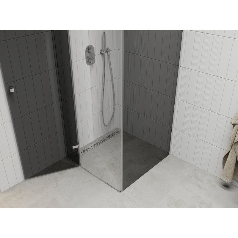 Mexen Roma shower cabin swinging 70 x 70 cm, graphite, chrome - 854-070-070-01-40