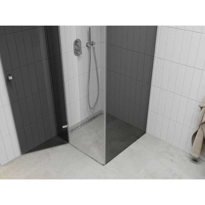 Mexen Roma pivot shower cabin 80 x 80 cm, graphite, chrome - 854-080-080-01-40