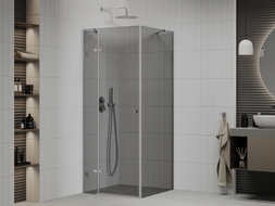 Mexen Roma pivot shower cabin 80 x 80 cm, graphite, chrome - 854-080-080-01-40