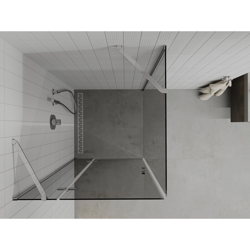 Mexen Roma pivot shower cabin 80 x 80 cm, graphite, chrome - 854-080-080-01-40