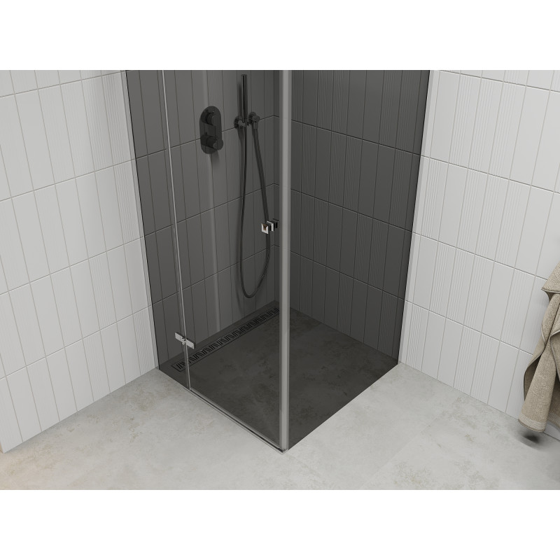 Mexen Roma pivot shower cabin 80 x 80 cm, graphite, chrome - 854-080-080-01-40