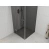 Mexen Roma 80 x 80 cm Hinged Shower Enclosure, Graphite, Chrome - 854-080-080-01-40