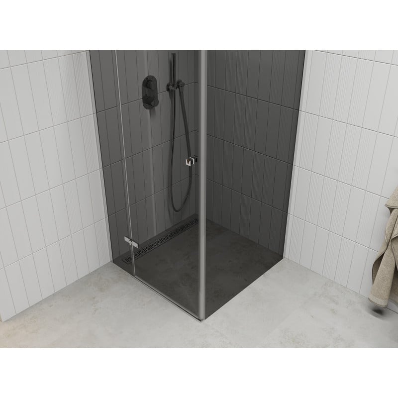 Mexen Roma 90 x 90 cm Hinged Shower Cabin, Graphite, Chrome - 854-090-090-01-40