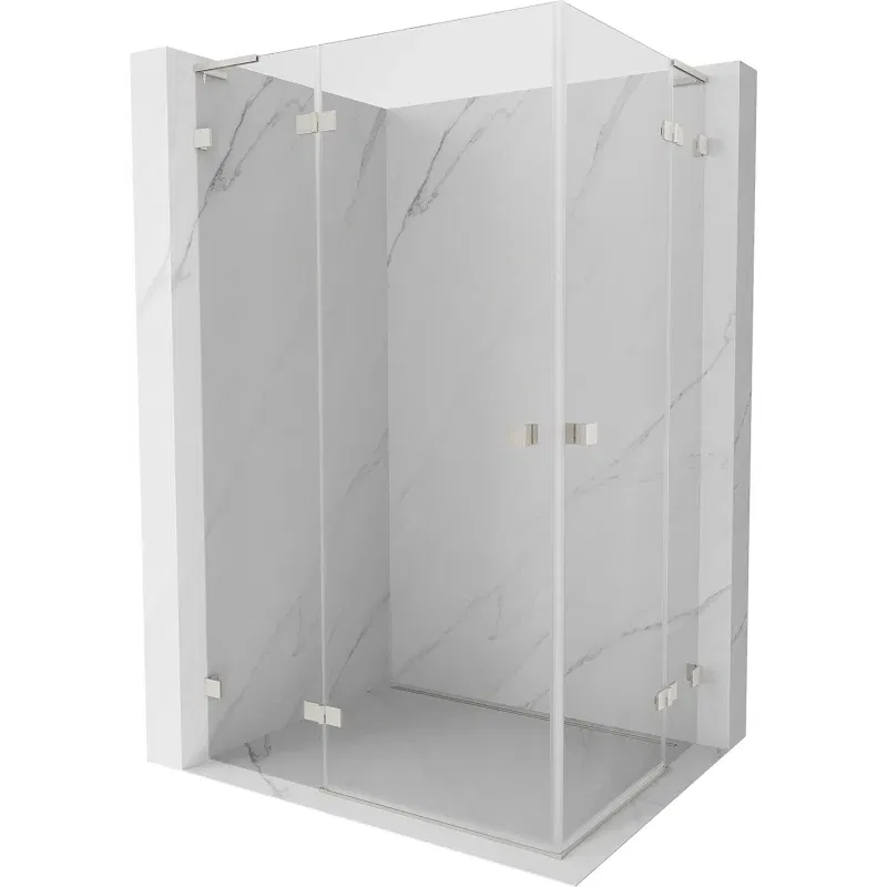 Mexen Lunar L Duo swing shower enclosure left 120 x 100 cm, transparent, brushed nickel - 834L-120L-100P-97-00