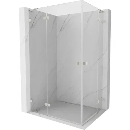 Mexen Lunar L Duo swing shower enclosure left 120 x 100 cm, transparent, brushed nickel - 834L-120L-100P-97-00