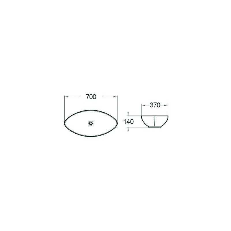 Mexen Ivone countertop sink 70 x 37 cm, white - 21487000