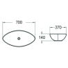 Mexen Ivone countertop sink 70 x 37 cm, white - 21487000