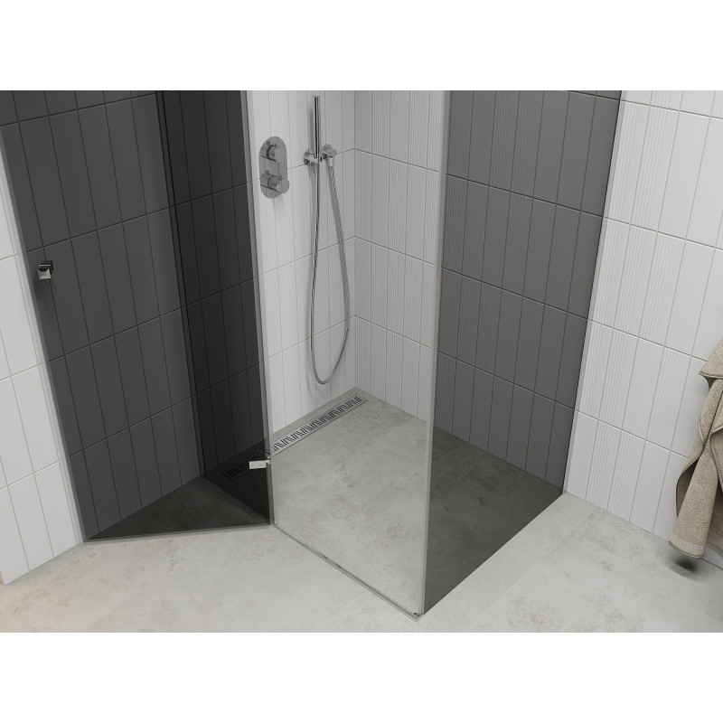 Mexen Roma swing shower enclosure 80 x 100 cm, graphite, chrome - 854-080-100-01-40