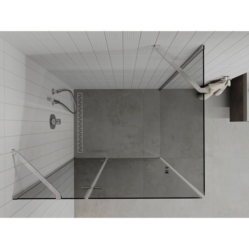 Mexen Roma 80 x 110 cm Swing Shower Cabin, Graphite, Chrome - 854-080-110-01-40