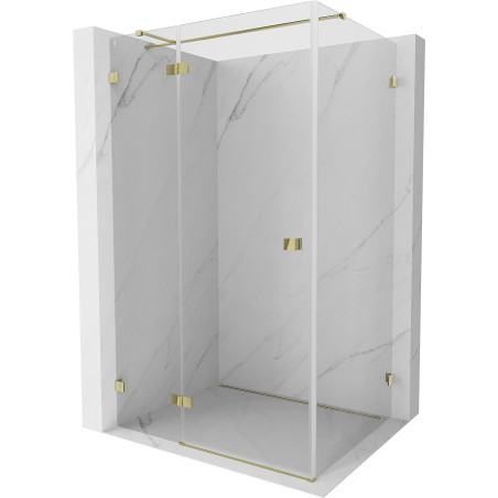 Mexen Lunar T pivot shower cabin left 110 x 80 cm, transparent, gold - 834T-110-080-50-00-L