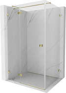 Mexen Lunar T pivot shower cabin left 110 x 80 cm, transparent, gold - 834T-110-080-50-00-L