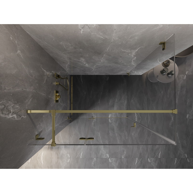 Mexen Lunar T pivot shower cabin left 110 x 80 cm, transparent, gold - 834T-110-080-50-00-L
